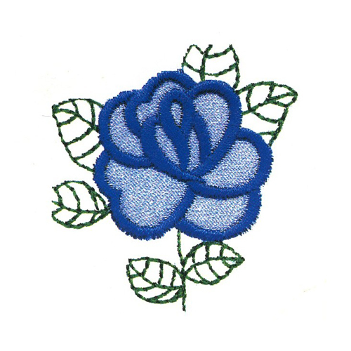 繡花花卉色彩藍(lán)色綠色免費(fèi)素材