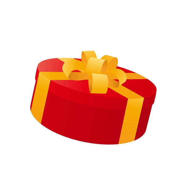 红色礼物盒黄色蝴蝶结节日元素