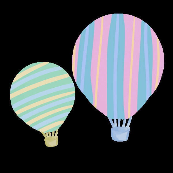 可爱插画风热气球图案