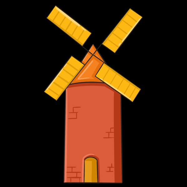 荷兰建筑风车红色