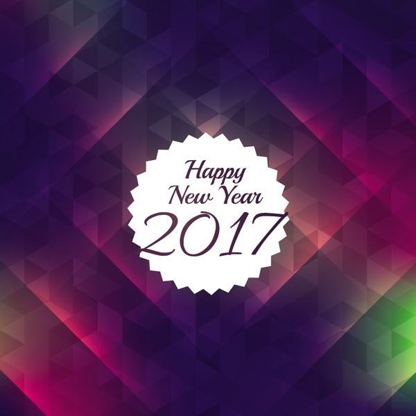 多邊形形狀新年背景燈