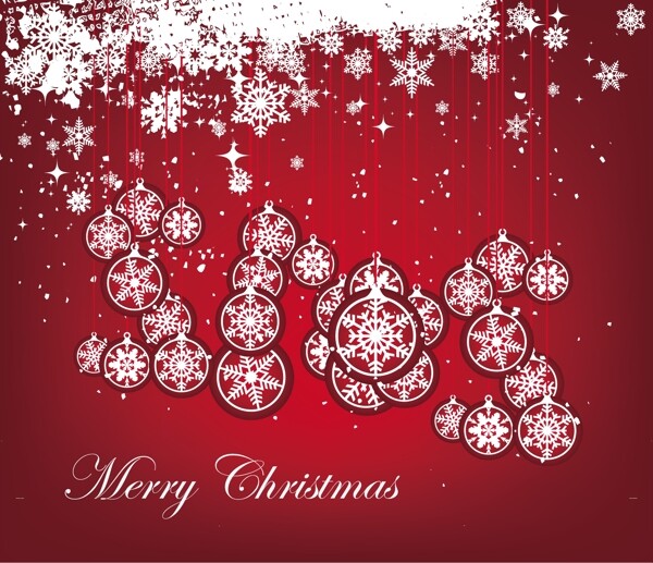 抽象圣誕球與SnowflakeBackground