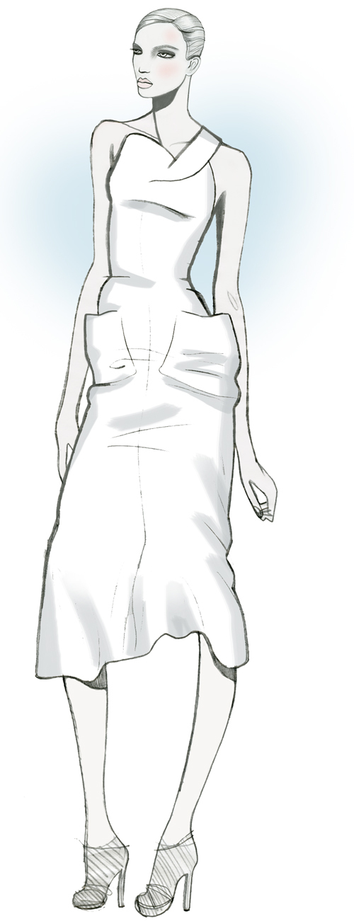 白色礼服设计图