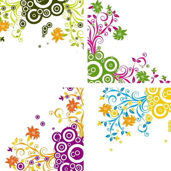 時(shí)尚花紋邊框素材