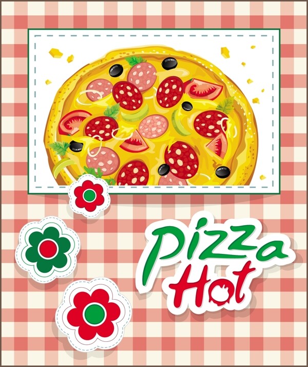 卡通水果pizza矢量素材3