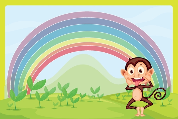 彩虹小猴子图片