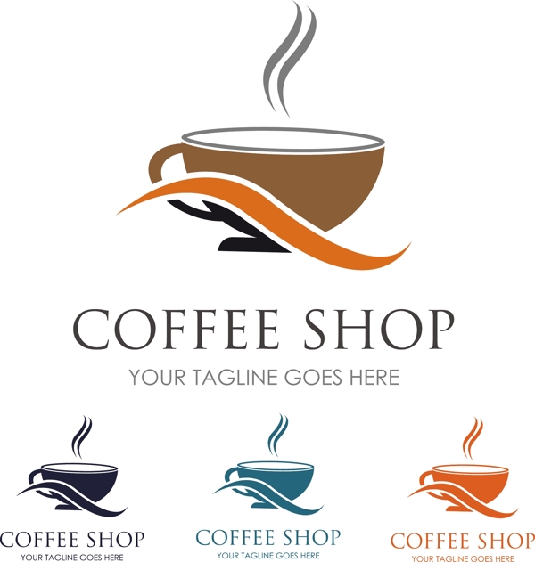 咖啡豆与咖啡杯标志图片