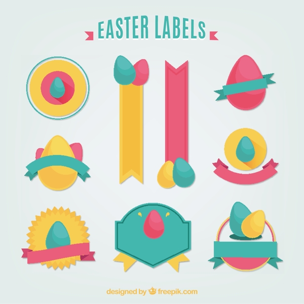 彩色复活节蛋标签包装