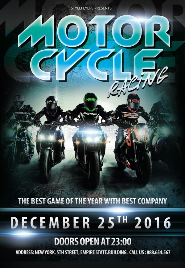 摩托车赛车运动宣传海报