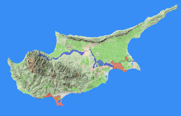 塞浦路斯地形图