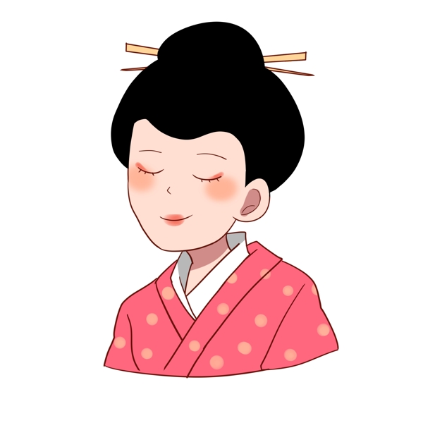 日本和服女人插画