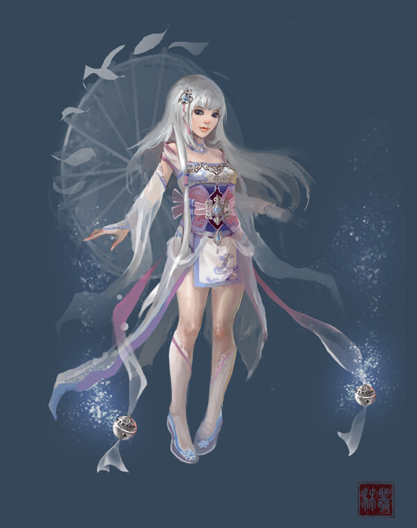 手繪美女圖片