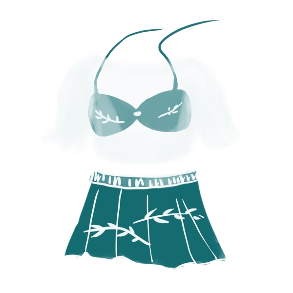 深绿色性感纱网泳衣