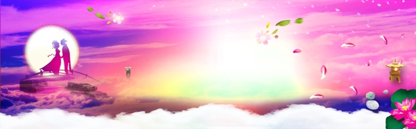 情人節(jié)七夕促銷banner背景