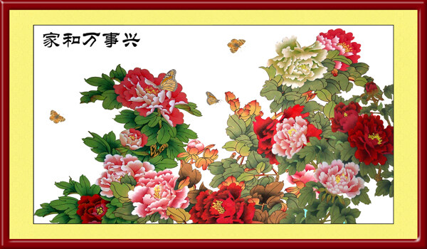 富貴牡丹裝飾畫