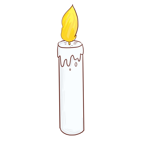 卡通白色蜡烛元素设计