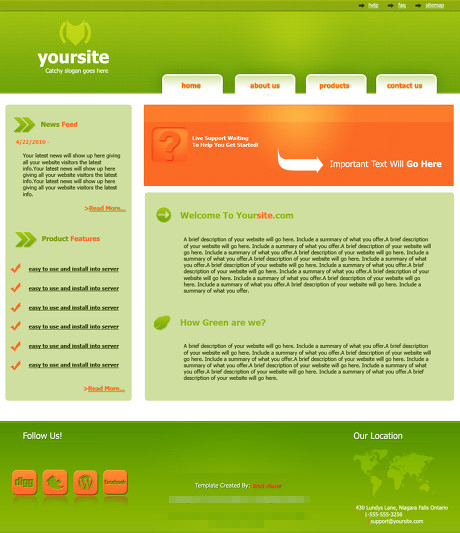 绿色网站设计模板psd素材
