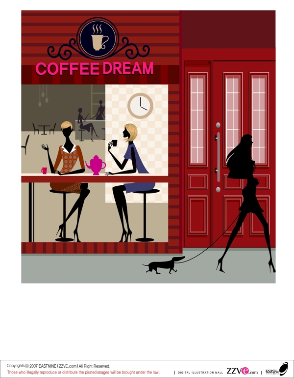 时尚女性生活场景之咖啡馆图片