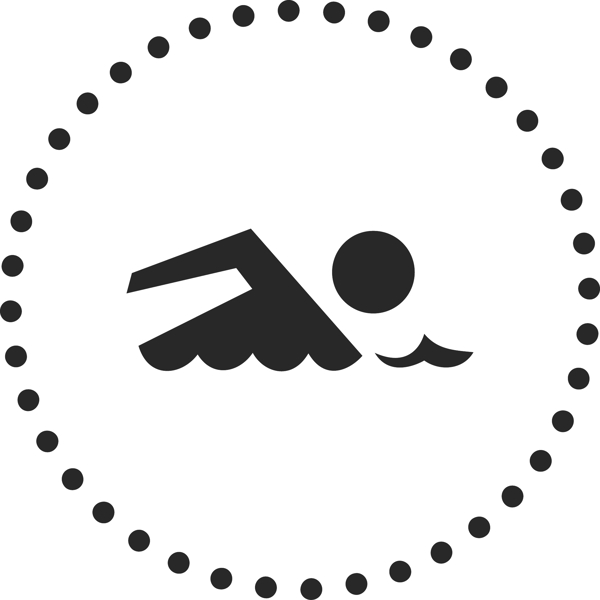 黑色游泳符号图标