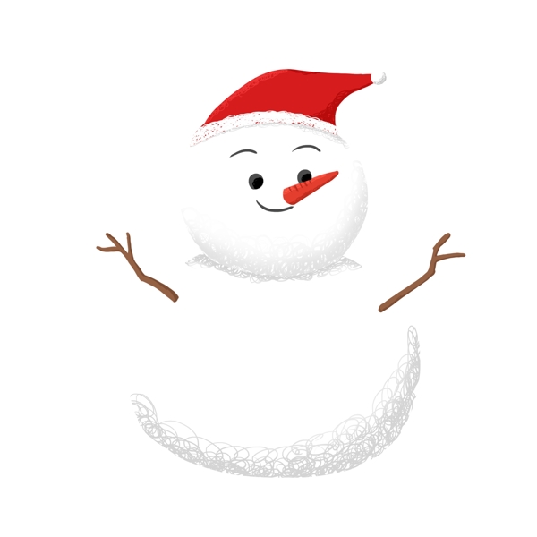 卡通可爱微笑的雪人设计