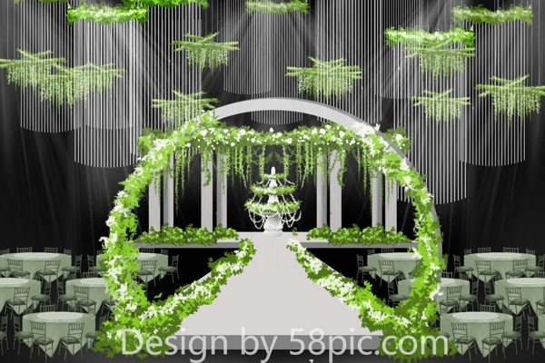 森系儀式區(qū)婚禮效果圖
