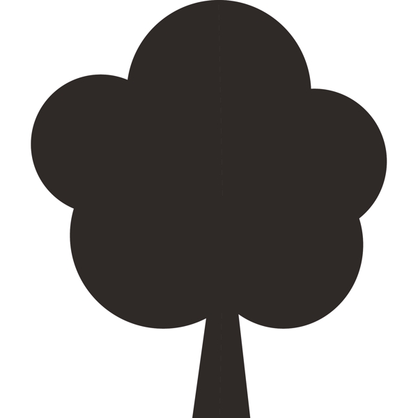 黑色树木简约形状矢量素材