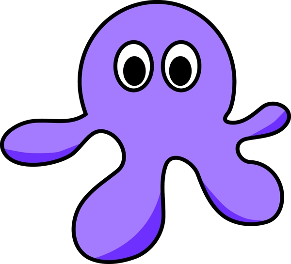 紫色可爱章鱼卡通形象矢量图