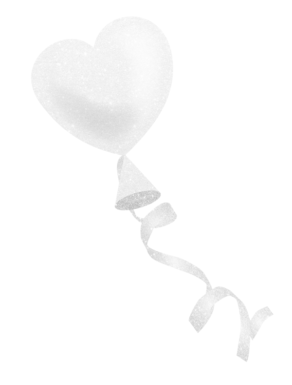银色心形气球png素材