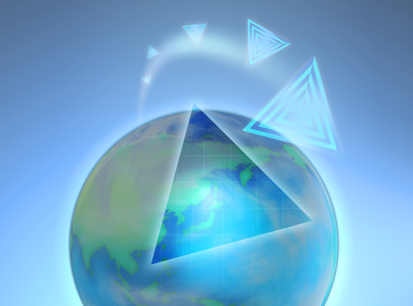 三角形符号与地球图片