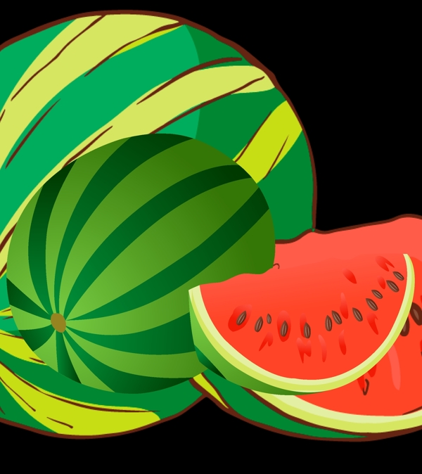 夏季水果手绘西瓜