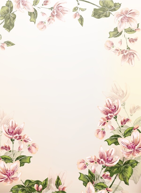 五顏六色的花的背景設(shè)計(jì)矢量素材