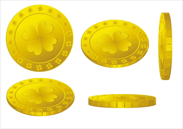 黄金三叶草的硬币集
