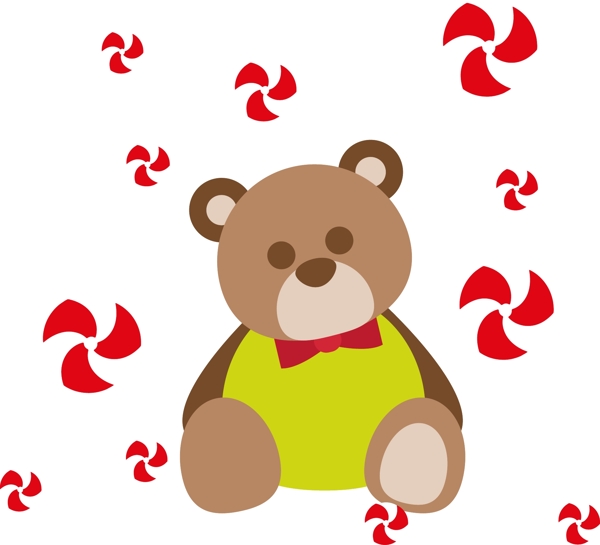 卡通風(fēng)格冬天小熊元素