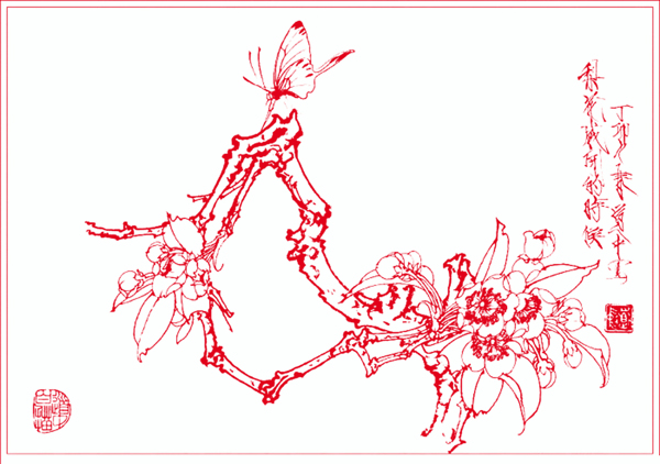 白描梨花圖片