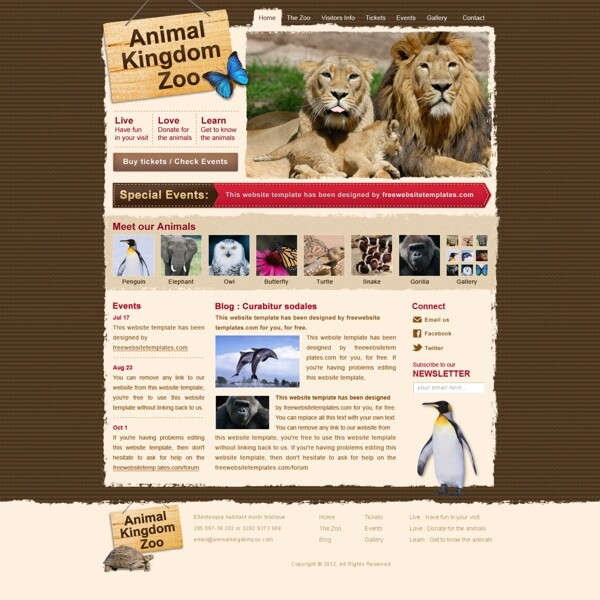 国外动物网站模板