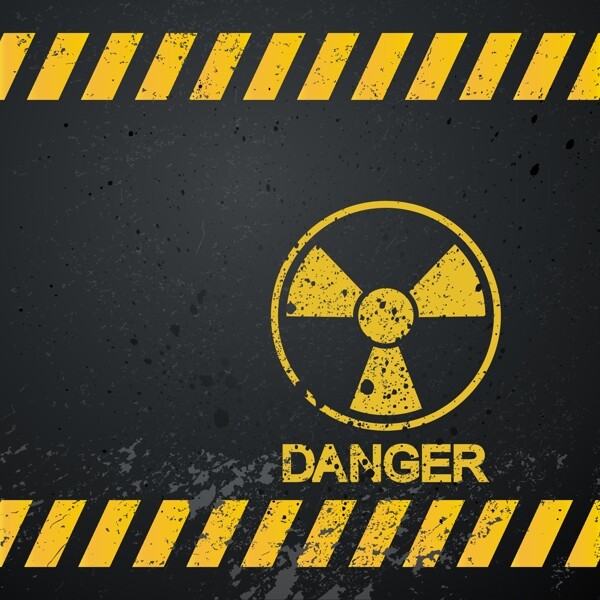 核辐射危险警告图标矢量素材
