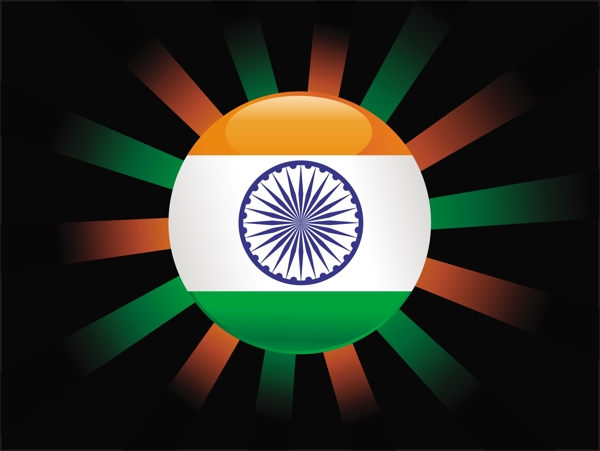 印度国旗孤立东升