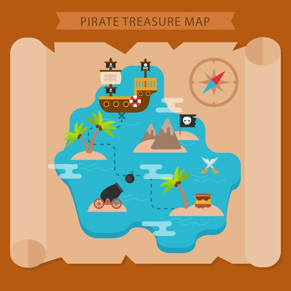 海盗藏宝地形图