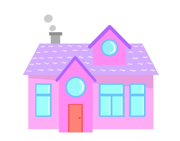 紫色的房屋装饰插画
