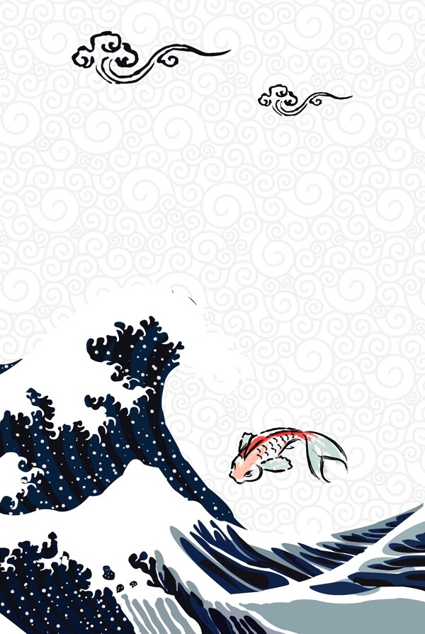 中國(guó)風(fēng)錦鯉背景