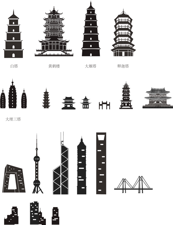中国建筑矢量图图片
