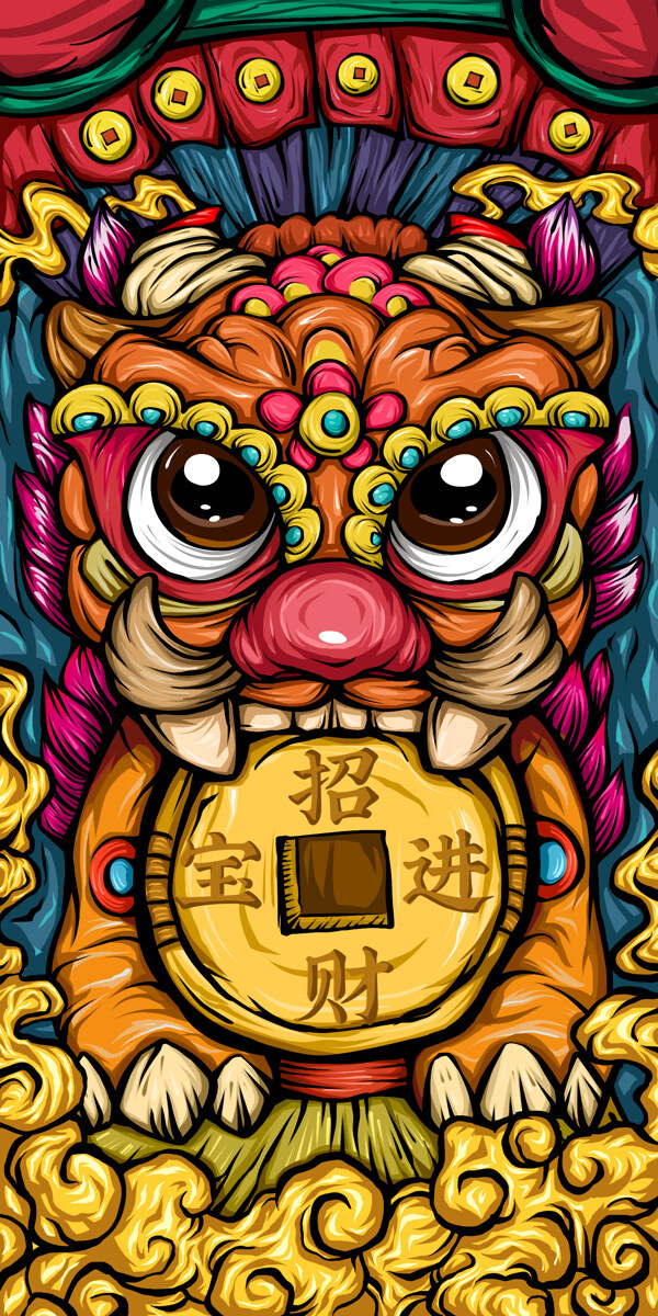福獸銜錢