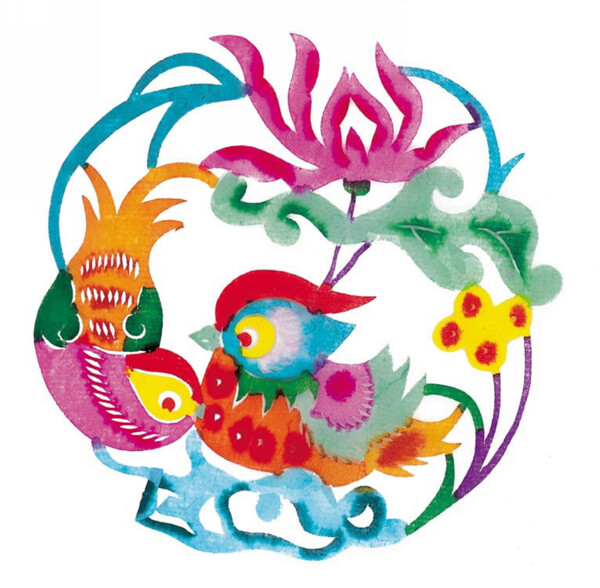 花鳥剪紙