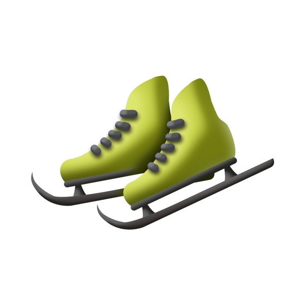 冬天冰面上滑冰的鞋插画