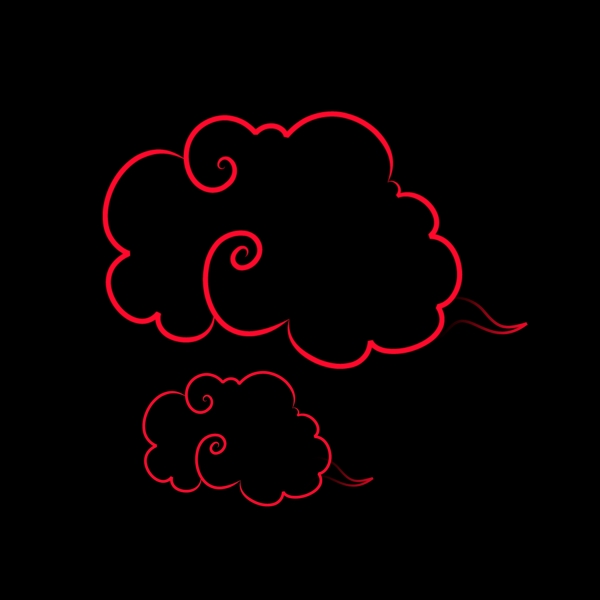手繪紅色中國(guó)風(fēng)簡(jiǎn)筆畫祥云