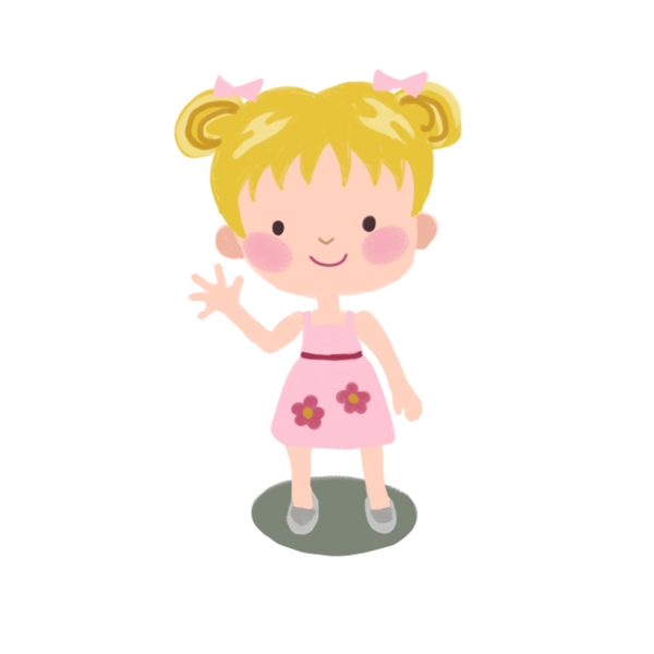 夏季着装卡通儿童女孩粉色吊带裙