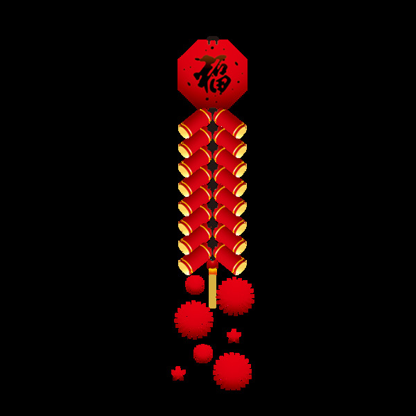 手繪春節(jié)鞭炮元素
