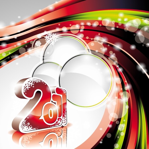 2011年新年背景圖片矢量素材