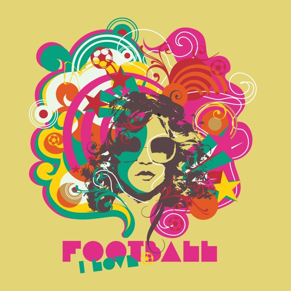 印花矢量圖T恤圖案圖文結(jié)合人物女人免費(fèi)素材