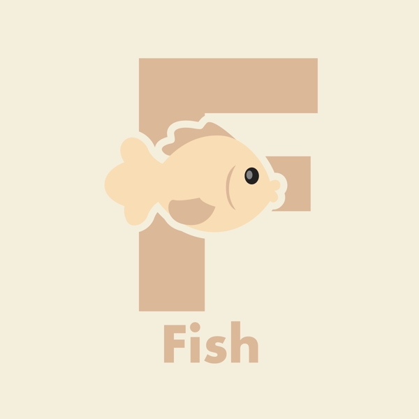 印花矢量圖可愛卡通卡通動物魚文字免費素材